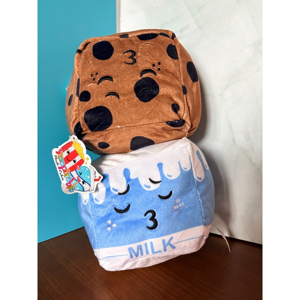 Inseparables Love plush cubes Milk & Cookies Lot Of 2 New 5"